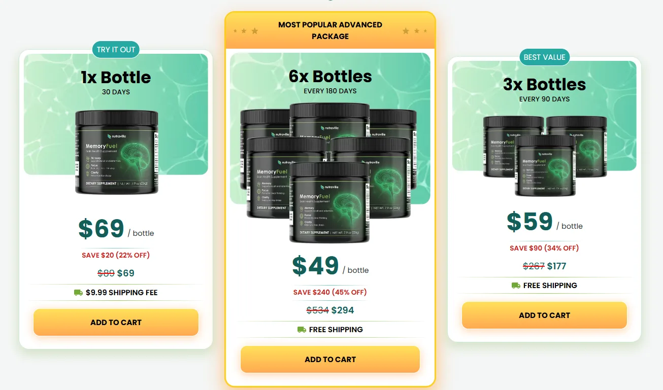 Order MemoryFuel Brain Support Supplement